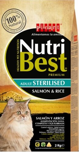NUTRI BEST נוטריבסט חתול מסורס סלמון ואורז 2 ק"ג