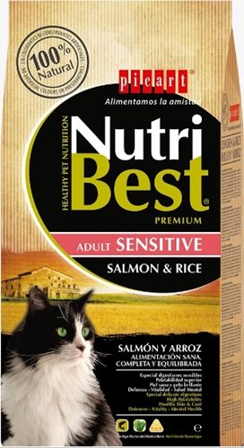 NUTRI BEST נוטריבסט לחתול רגיש 2 ק"ג סלמון ואורז