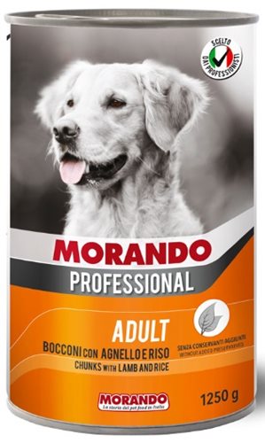 MORANDO מזון רטוב (שימור) לכלבים בטעם כבש ואורז 1250 גרם