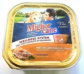 Morando. מזון מלא שימורים לכלב. פטה בטעם בשר לבן וגזר 150 גר'. תוצרת איטליה.